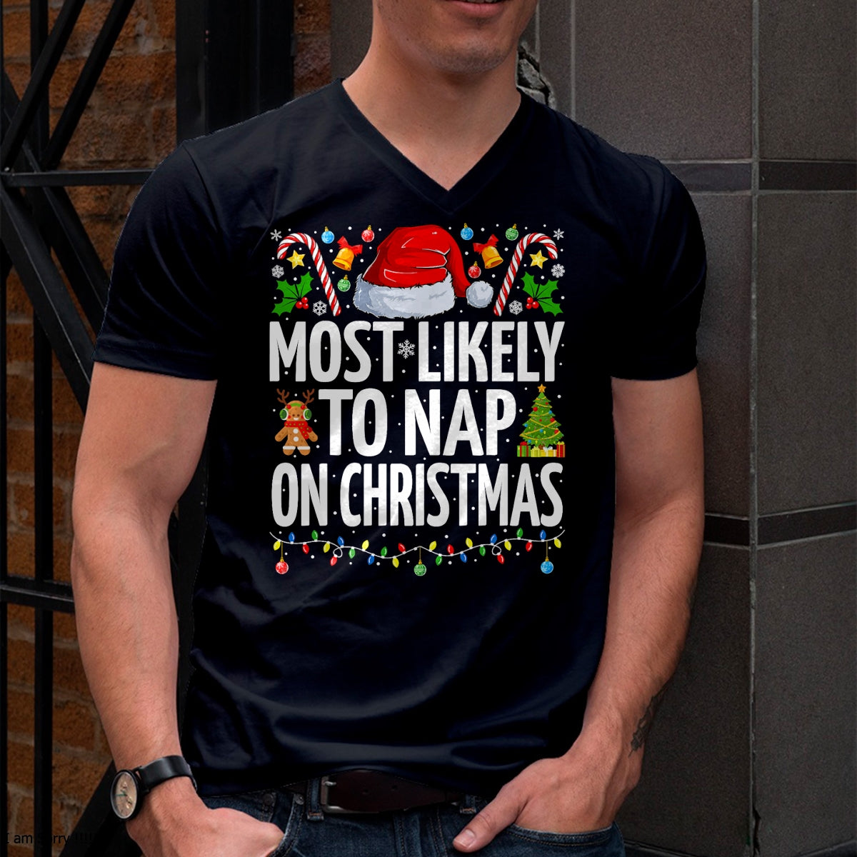 Most Likely To Nap On Christmas Funny Family Christmas T-Shirt - Christmas Unisex T-Shirt/Hoodie/Sweatshirt - ZON00