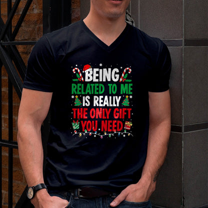 Being Related To Me Funny Christmas Family Xmas Pajamas T-Shirt  - Christmas Unisex T-Shirt/Hoodie/Sweatshirt - ZON00