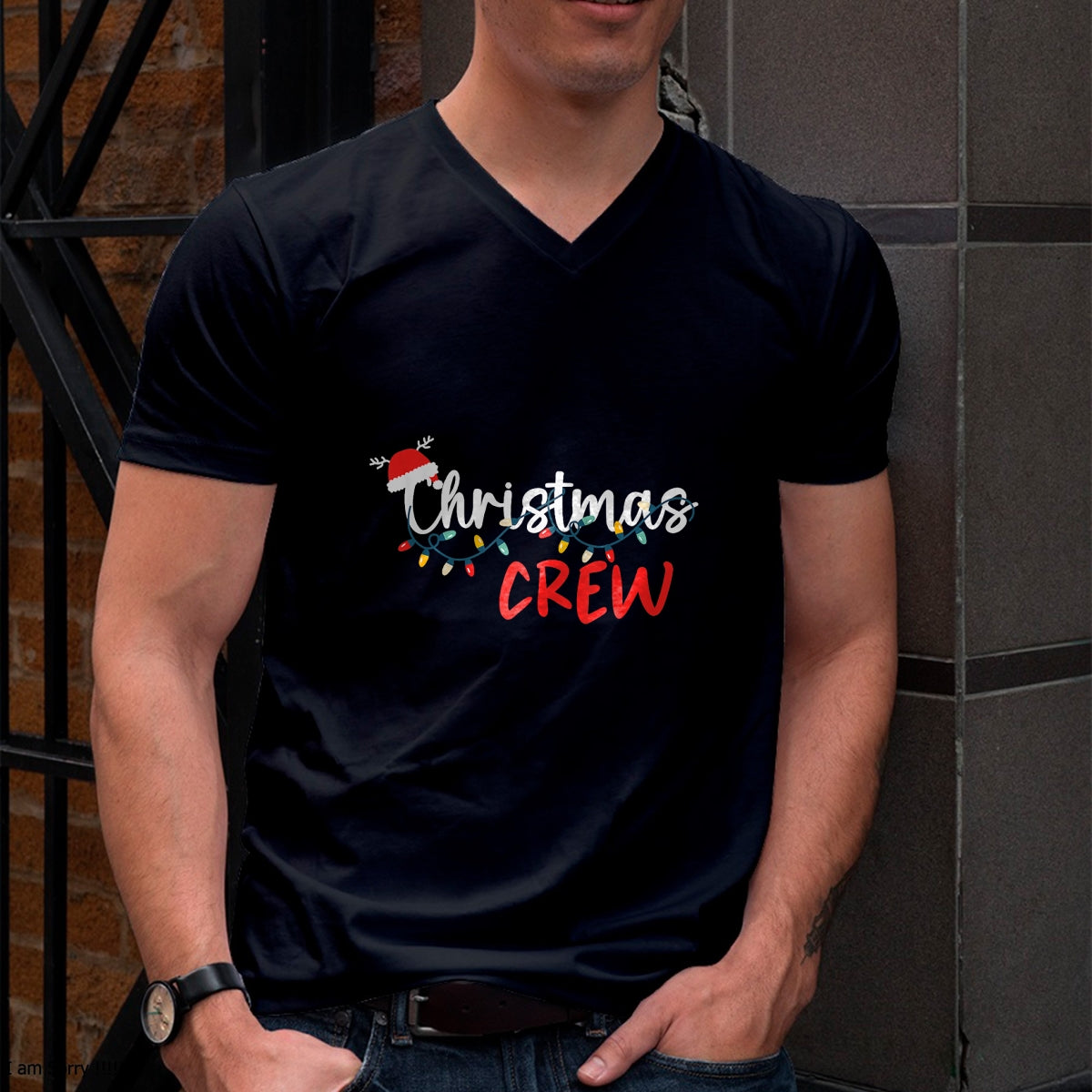 Christmas Crew Xmas Lights Family Matching Pajamas Holiday T-Shirt - Christmas Unisex T-Shirt/Hoodie/Sweatshirt - ZON00