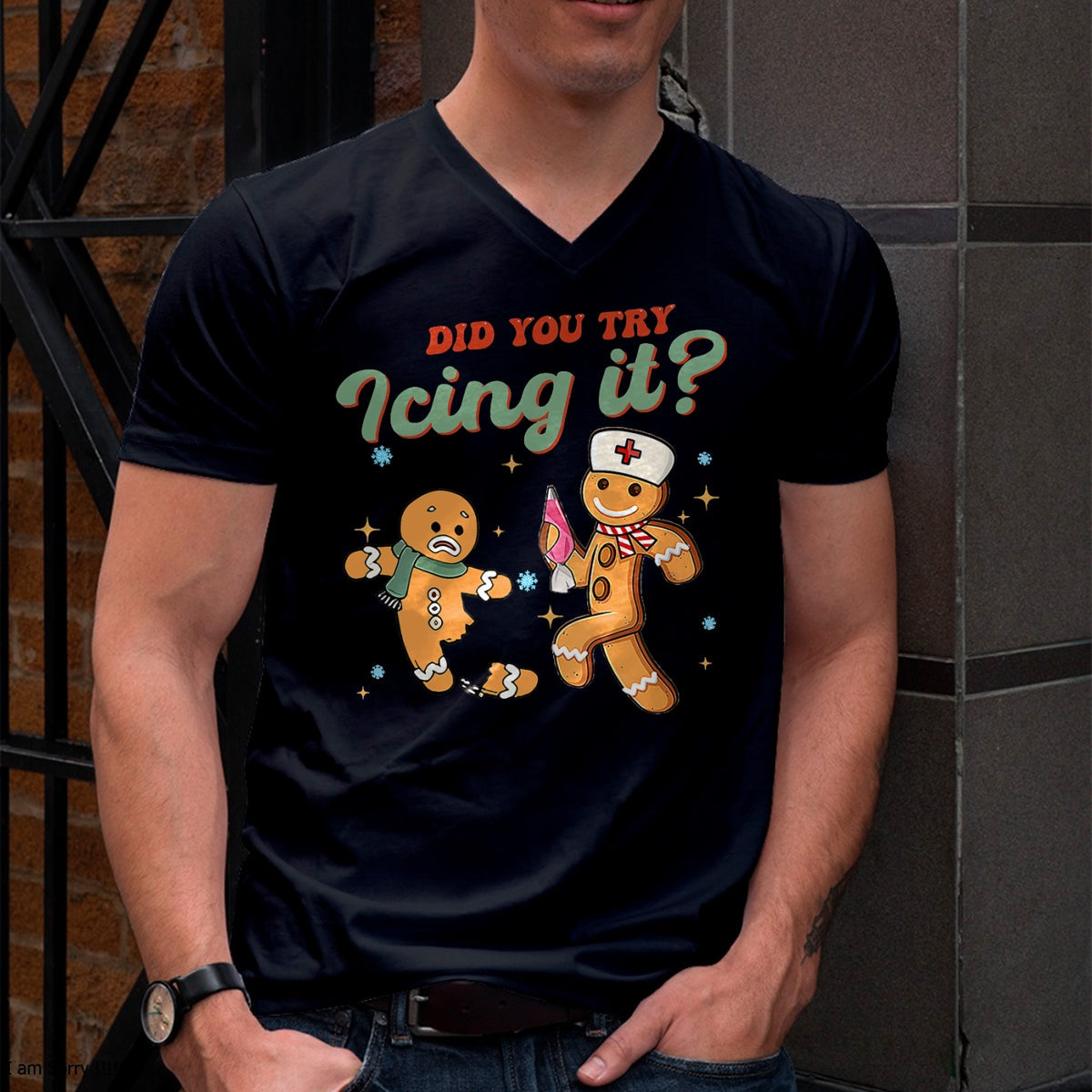 Funny Christmas Nurse Did You Try Icing It Gingerbread Man T-Shirt - Christmas Unisex T-Shirt/Hoodie/Sweatshirt - ZON00