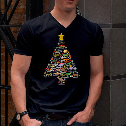 Dinosaur Christmas Tree Dino TRex Paleontologist Xmas Men T-Shirt - Christmas Unisex T-Shirt/Hoodie/Sweatshirt - ZON00