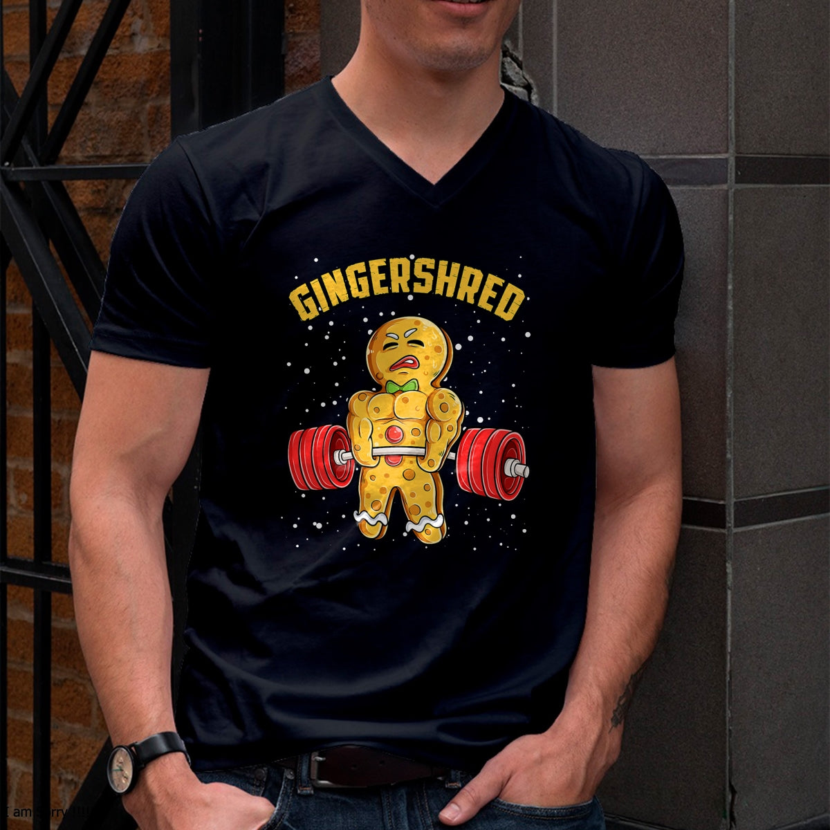 Gingershred Funny Gingerbread Man Gym Bodybuilding Christmas T-Shirt - Christmas Unisex T-Shirt/Hoodie/Sweatshirt - ZON00
