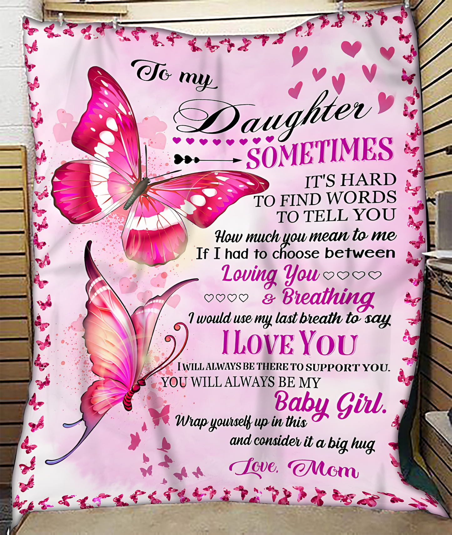 BLANKET FOR DAUGHTER – COMFORT & WARMTH GIFT FROM MOM Sherpa Fleece Quilt Blanket zon00