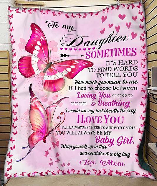 BLANKET FOR DAUGHTER – COMFORT & WARMTH GIFT FROM MOM Sherpa Fleece Quilt Blanket zon00