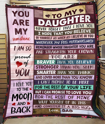 BLANKET FOR DAUGHTER – COMFORT & WARMTH GIFT FROM DAD Sherpa Fleece Quilt Blanket zon00