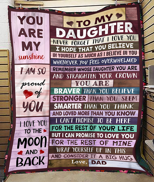 BLANKET FOR DAUGHTER – COMFORT & WARMTH GIFT FROM DAD Sherpa Fleece Quilt Blanket zon00