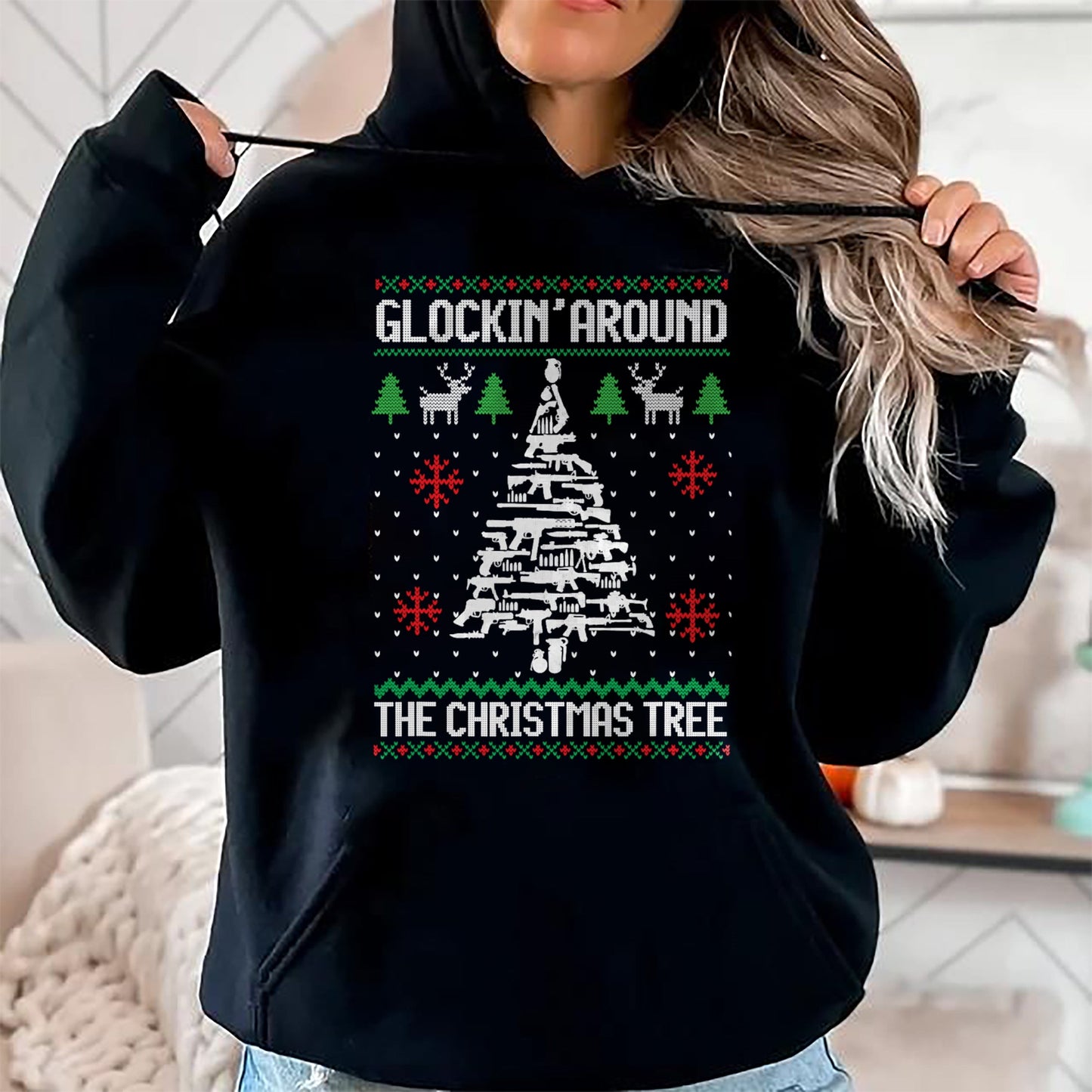 Funny Guns Ugly Christmas Sweaters for Gun Lovers Men Women T-Shirt - Christmas Unisex T-Shirt/Hoodie/Sweatshirt - ZON00