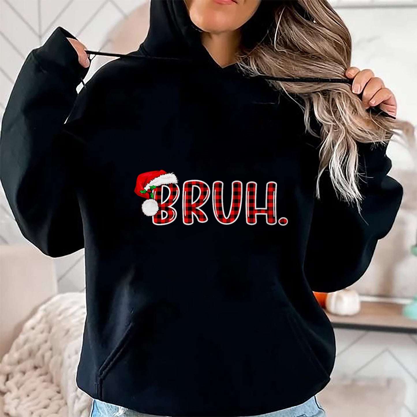 Bruh Funny Christmas Plaid Teens Boys Kids Xmas Pajamas T-Shirt - Christmas Unisex T-Shirt/Hoodie/Sweatshirt - ZON00