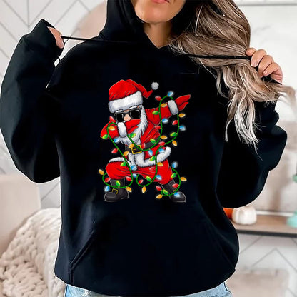Dabbing Santa Xmas Lights Girls Boys Kids Christmas Gifts T-Shirt - Christmas Unisex T-Shirt/Hoodie/Sweatshirt - ZON00