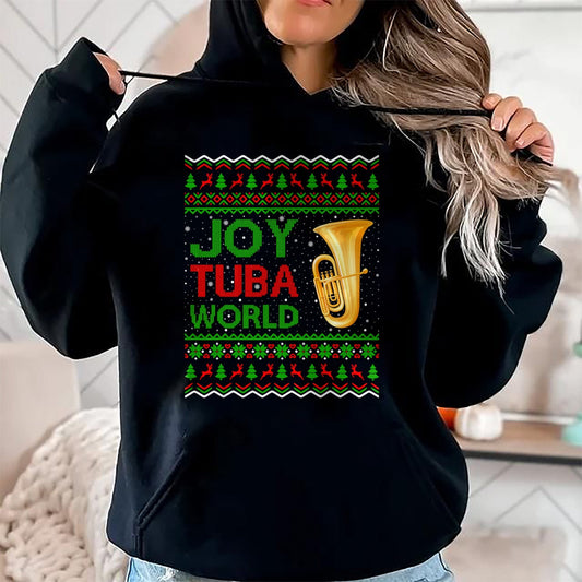 Joy Tuba World Music Lover Xmas Gift Ugly Tuba Christmas T-Shirt - Christmas Unisex T-Shirt/Hoodie/Sweatshirt - ZON00