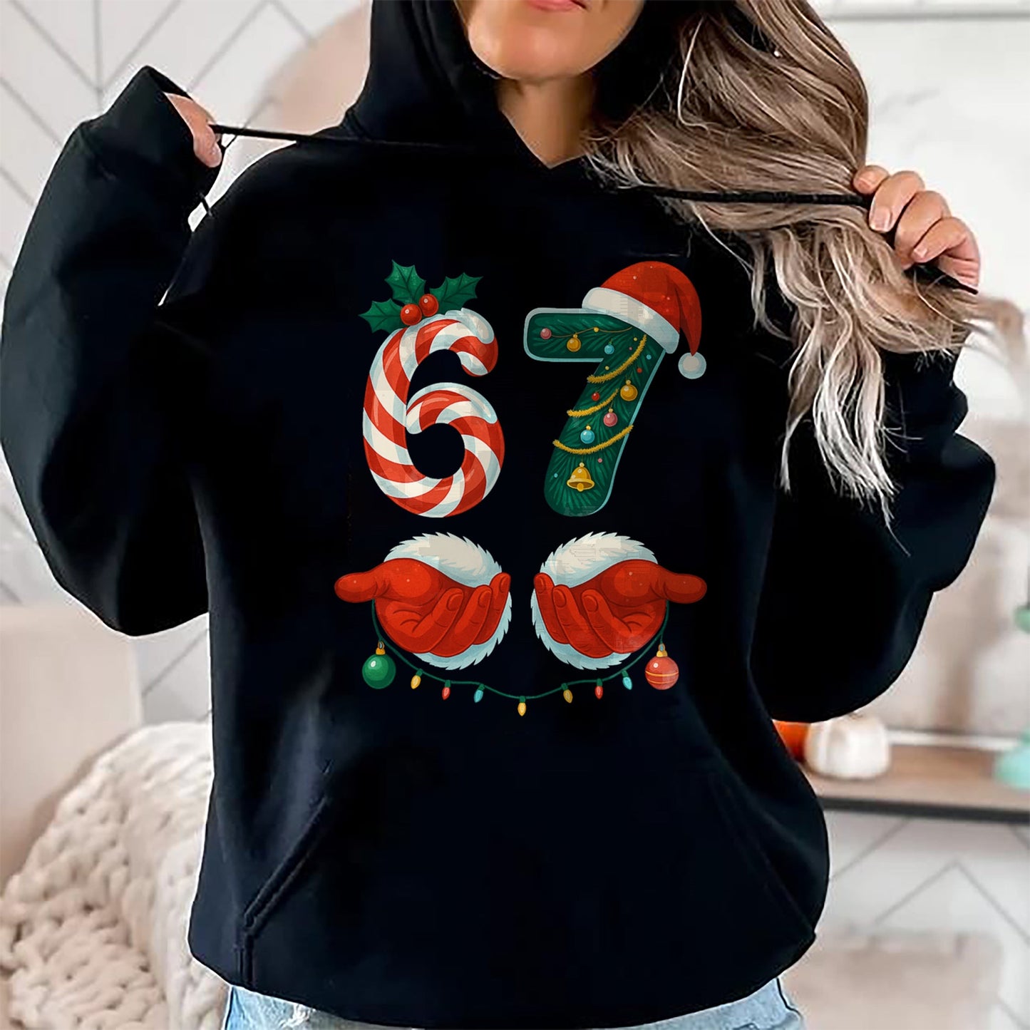67 Christmas 6 7 Meme Pajamas Holiday Gen Alpha Slang T-Shirt - Christmas Unisex T-Shirt/Hoodie/Sweatshirt - ZON00