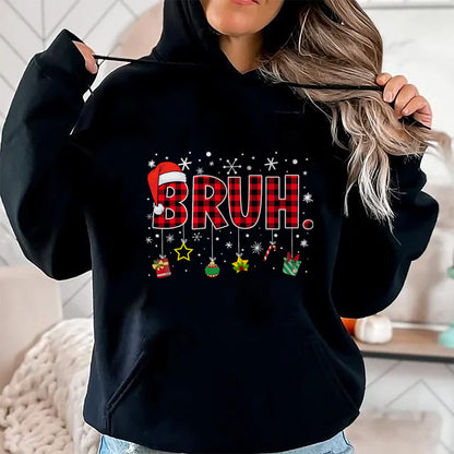 Bruh Funny Christmas Red Plaid Teens Boys Kids Xmas Pajamas T-Shirt - Christmas Unisex T-Shirt/Hoodie/Sweatshirt - ZON00