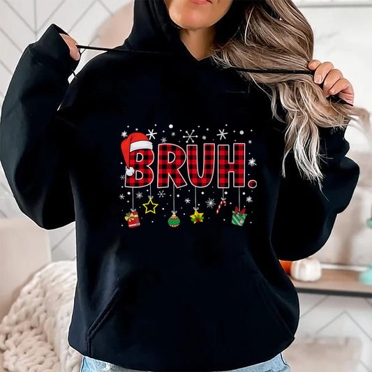 Bruh Funny Christmas Red Plaid Teens Boys Kids Xmas Pajamas T-Shirt - Christmas Unisex T-Shirt/Hoodie/Sweatshirt - ZON00