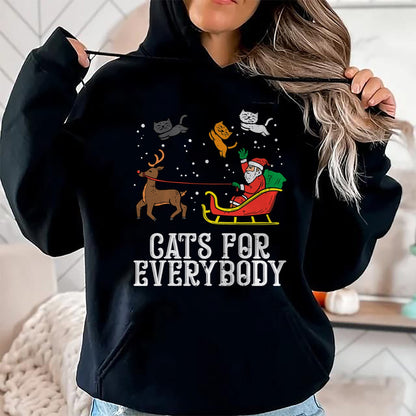 Cats For Everybody Christmas Cat Funny Xmas Women Santa T-Shirt - Christmas Unisex T-Shirt/Hoodie/Sweatshirt - ZON00