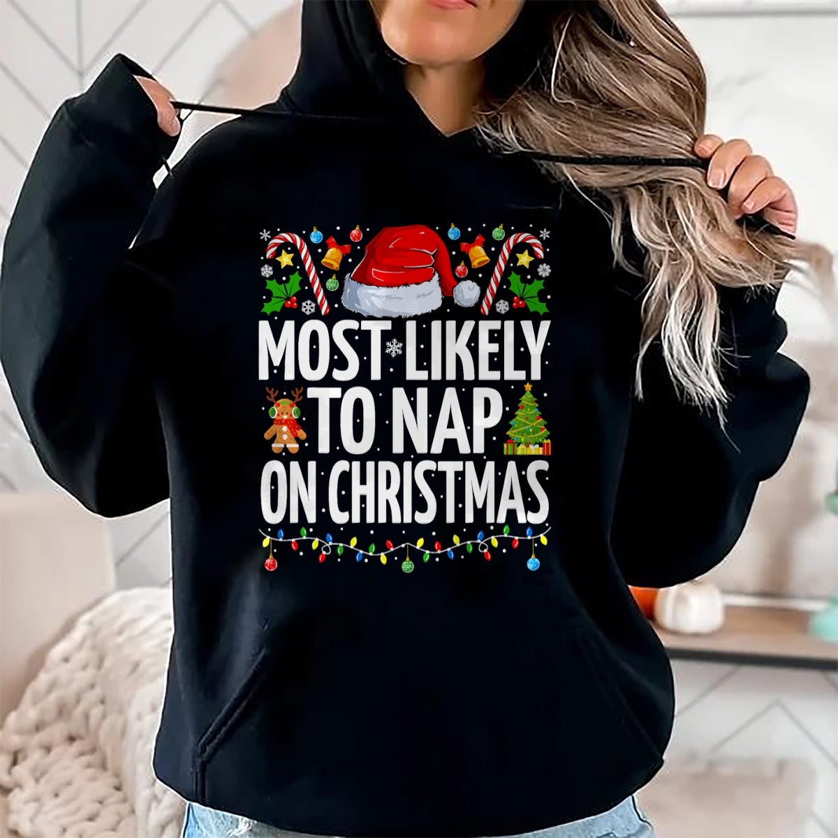 Most Likely To Nap On Christmas Funny Family Christmas T-Shirt - Christmas Unisex T-Shirt/Hoodie/Sweatshirt - ZON00