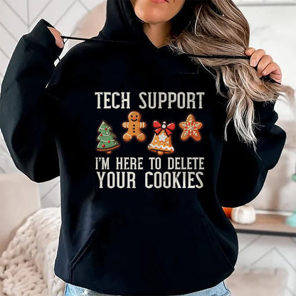 Christmas Tech Support Here To Delete Cookies Xmas Men Women T-Shirt - Christmas Unisex T-Shirt/Hoodie/Sweatshirt - ZON00