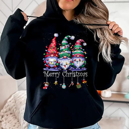 Cute Gnomes Merry Christmas Light Family Gnome Xmas Matching T-Shirt - Christmas Unisex T-Shirt/Hoodie/Sweatshirt - ZON00