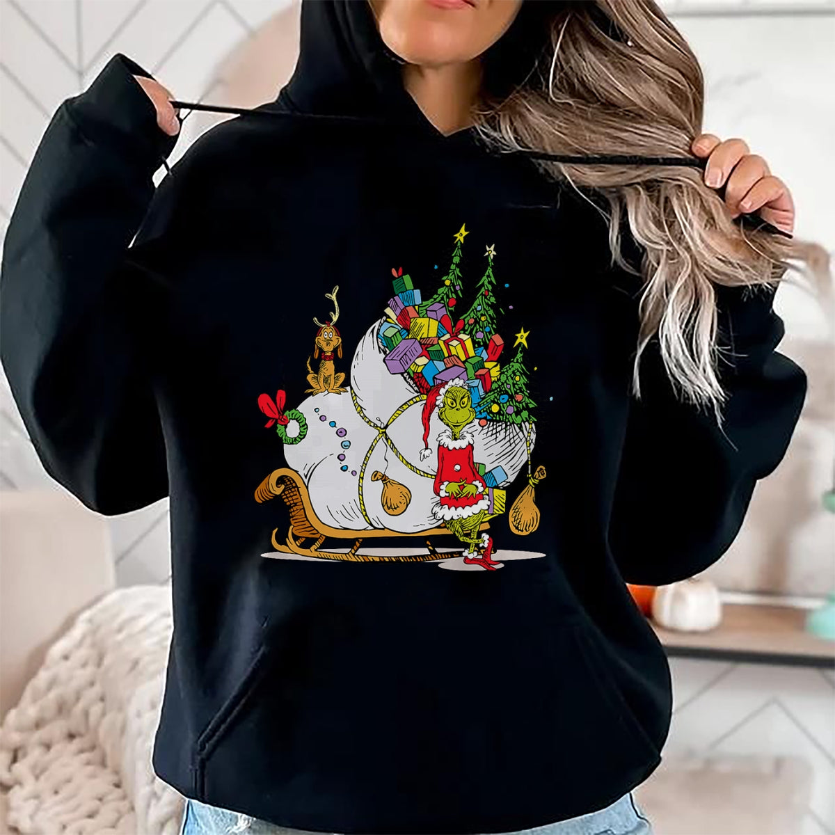 Dr. Seuss Grinch Sleigh T-Shirt - Christmas Unisex T-Shirt/Hoodie/Sweatshirt - ZON00