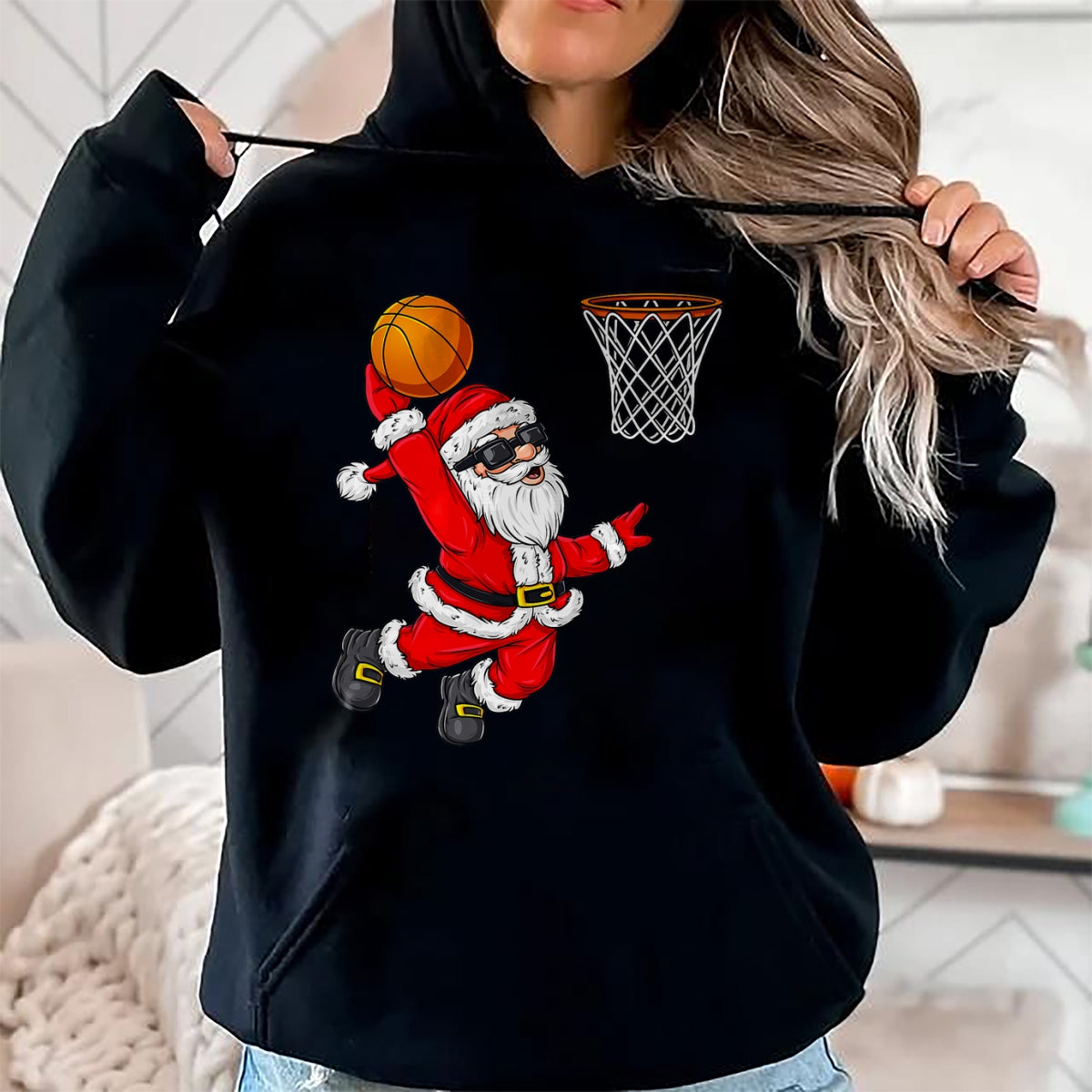 Christmas Santa Claus Dunking A Basketball Boys Kids Xmas T-Shirt - Christmas Unisex T-Shirt/Hoodie/Sweatshirt - ZON00