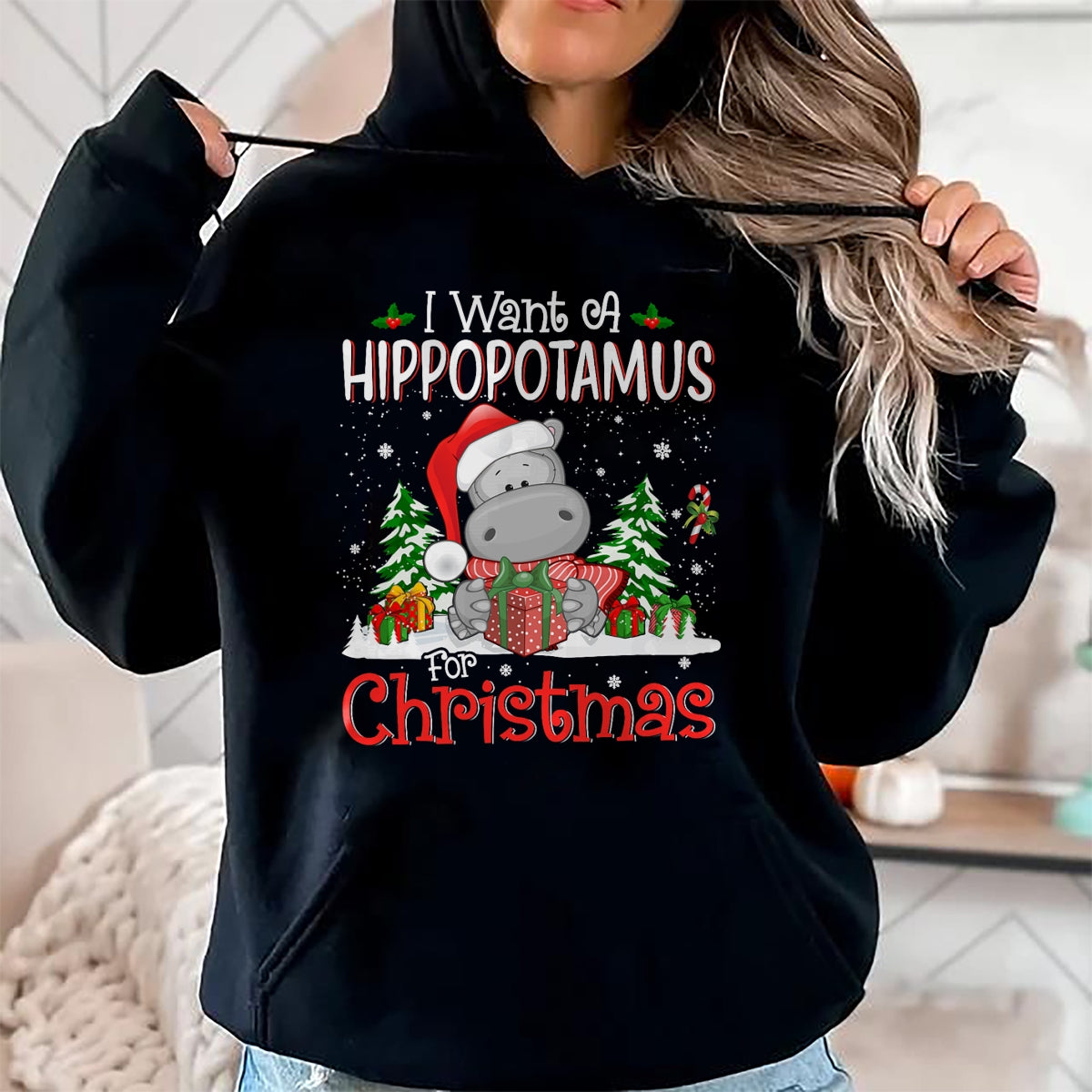 I Want A Hippopotamus For Christmas Xmas Hippo for Kid Women T-Shirt - Christmas Unisex T-Shirt/Hoodie/Sweatshirt - ZON00