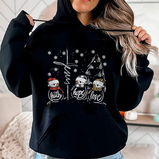 Faith Hope Love Jesus Snowman Plaid Leopard Christmas Gift T-Shirt - Christmas Unisex T-Shirt/Hoodie/Sweatshirt - ZON00