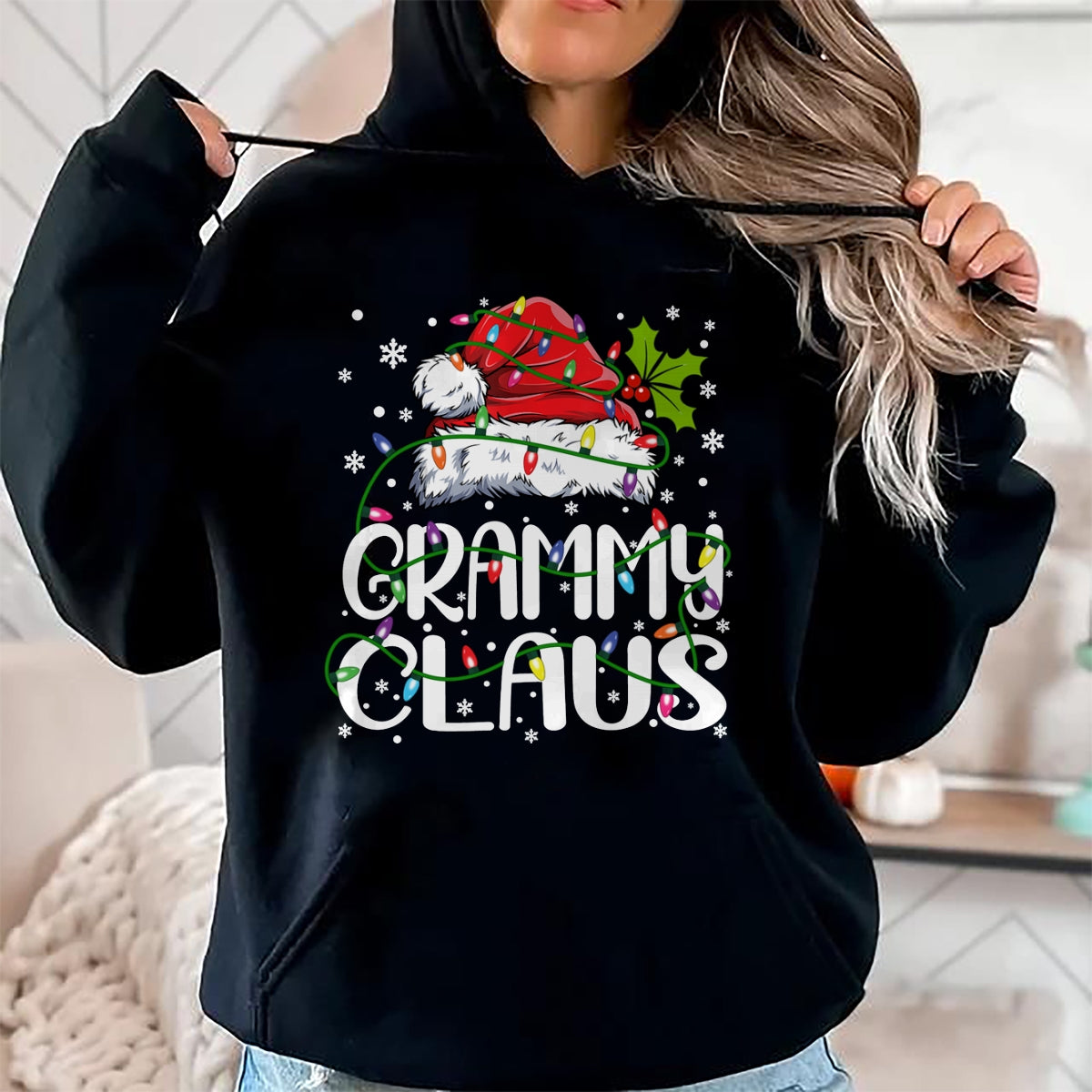 Grammy Claus Shirt Christmas Lights Pajama Family Matching Long Sleeve T-Shirt - Christmas Unisex T-Shirt/Hoodie/Sweatshirt - ZON00