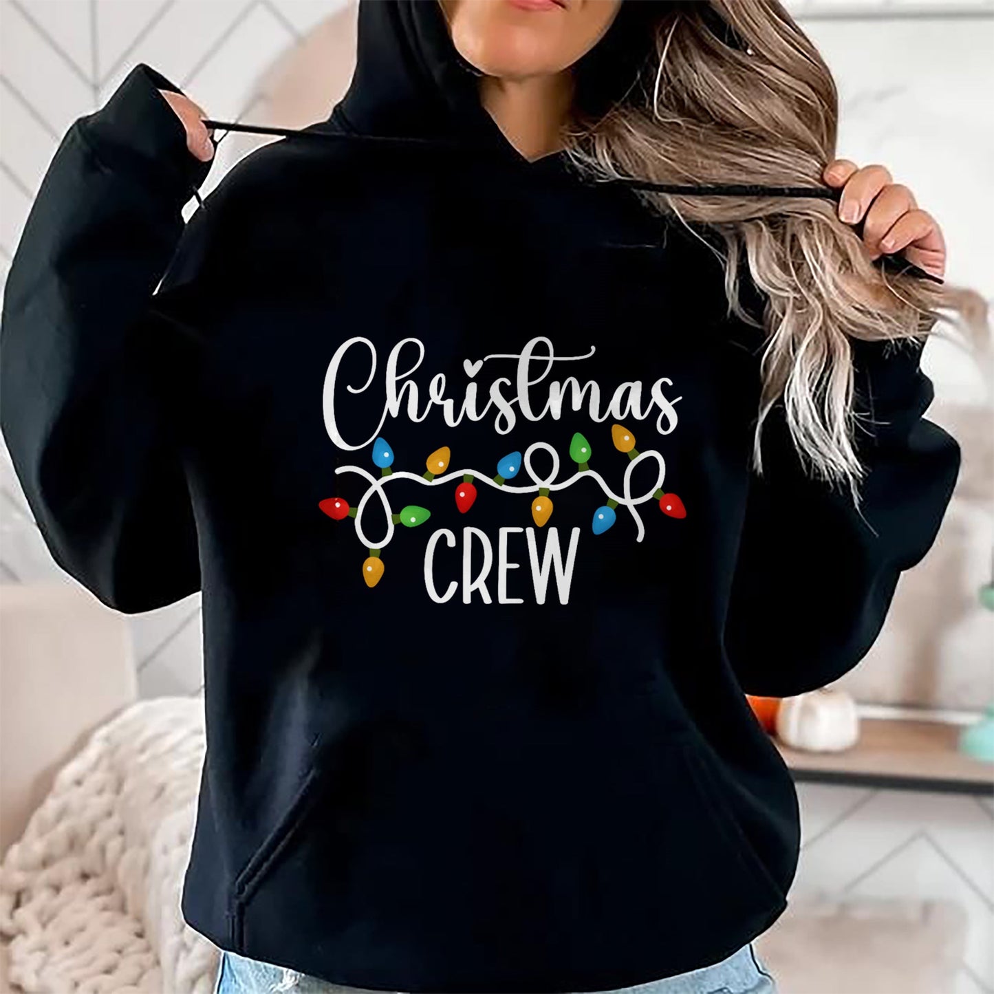 Christmas Crew Xmas Lights Family Matching Pajamas Holiday T-Shirt - Christmas Unisex T-Shirt/Hoodie/Sweatshirt - ZON00
