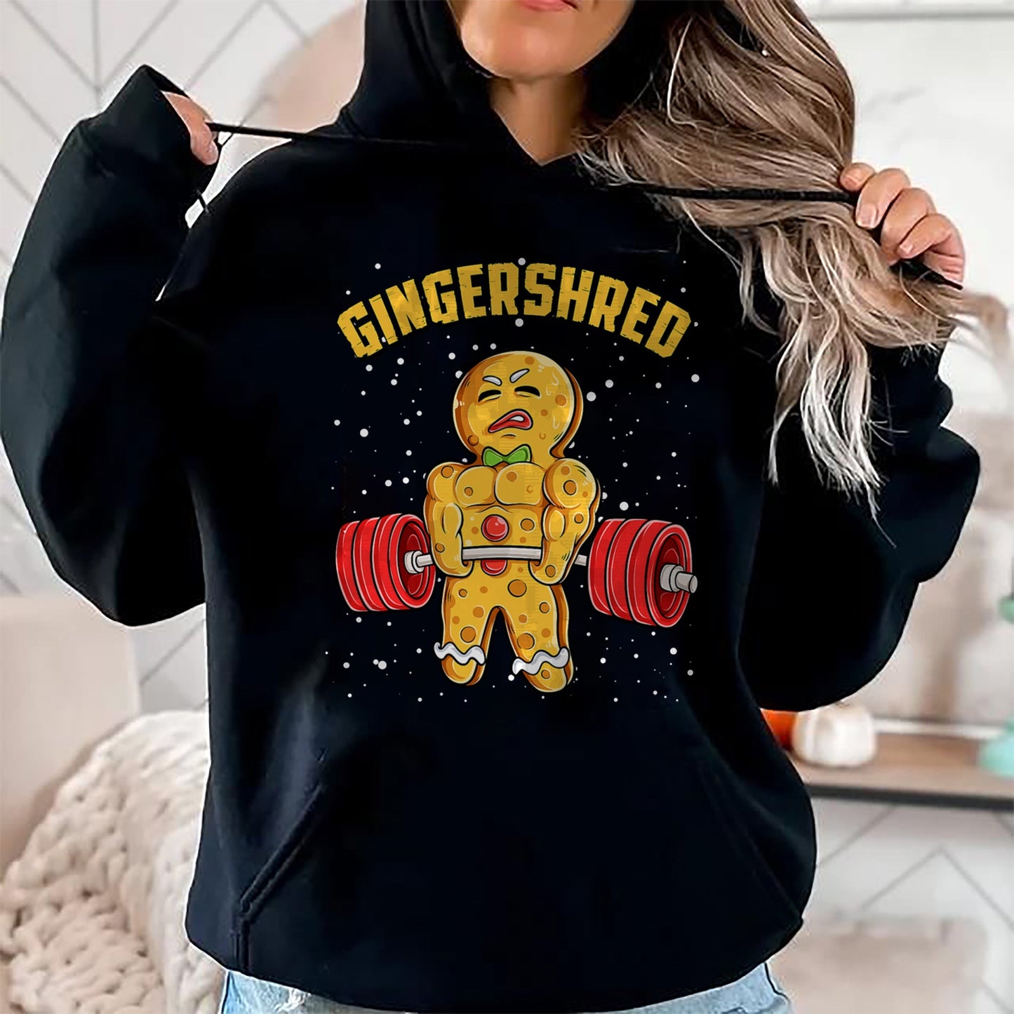 Gingershred Funny Gingerbread Man Gym Bodybuilding Christmas T-Shirt - Christmas Unisex T-Shirt/Hoodie/Sweatshirt - ZON00