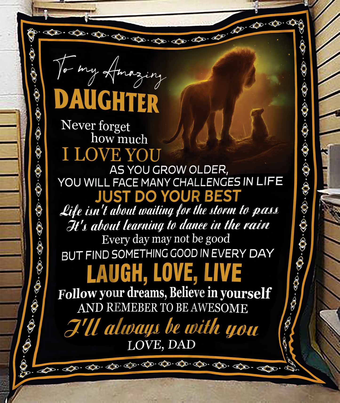 BLANKET FOR DAUGHTER – COMFORT & WARMTH GIFT FROM DAD Sherpa Fleece Quilt Blanket zon00 (SKUB12-68)