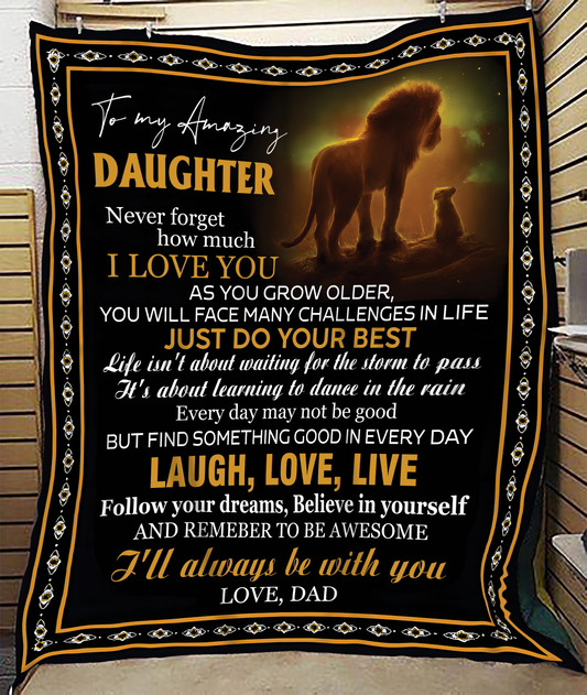 BLANKET FOR DAUGHTER – COMFORT & WARMTH GIFT FROM DAD Sherpa Fleece Quilt Blanket zon00 (SKUB12-68)