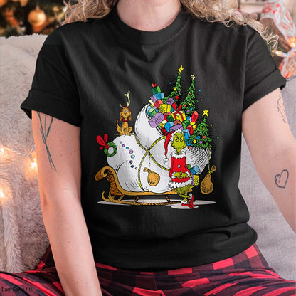 Dr. Seuss Grinch Sleigh T-Shirt - Christmas Unisex T-Shirt/Hoodie/Sweatshirt - ZON00