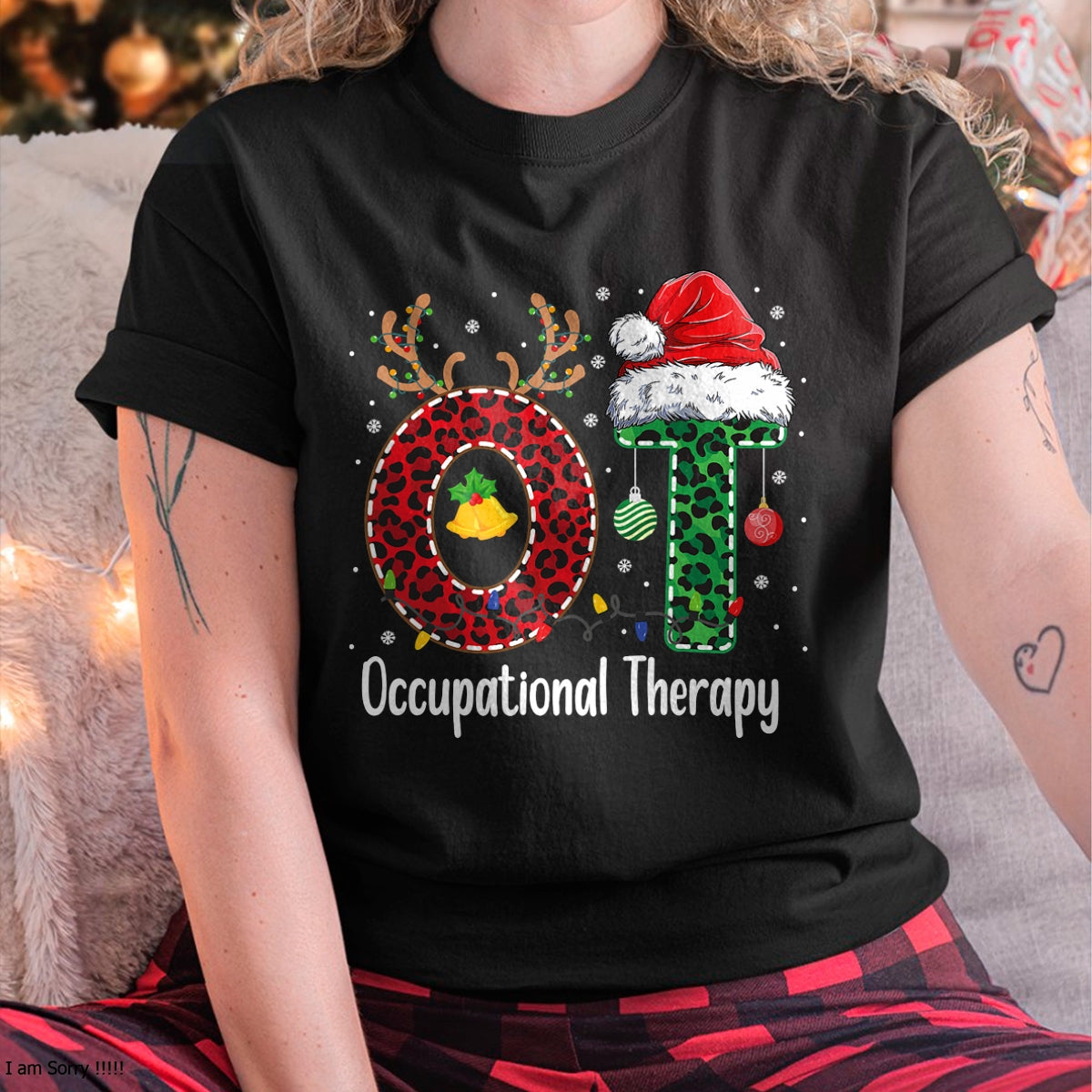 Occupational Therapy Christmas santa hat OT Therapist T-Shirt - Christmas Unisex T-Shirt/Hoodie/Sweatshirt - ZON00