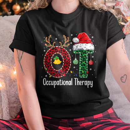 Occupational Therapy Christmas santa hat OT Therapist T-Shirt - Christmas Unisex T-Shirt/Hoodie/Sweatshirt - ZON00