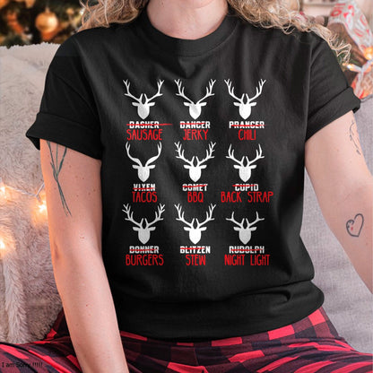 Funny Christmas Deer Hunters All of Santa's Reindeer design T-Shirt - Christmas Unisex T-Shirt/Hoodie/Sweatshirt - ZON00 (SKUT-CHRISTMAS2026-A1)
