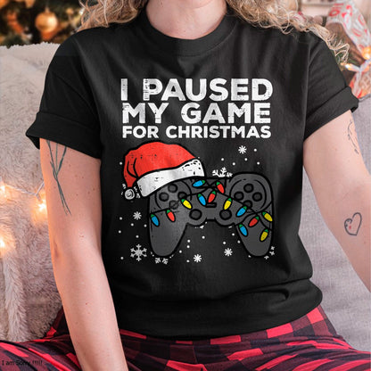 Paused My Game Christmas Gamer Xmas Men Boys Kids Youth Teen T-Shirt - Christmas Unisex T-Shirt/Hoodie/Sweatshirt - ZON00