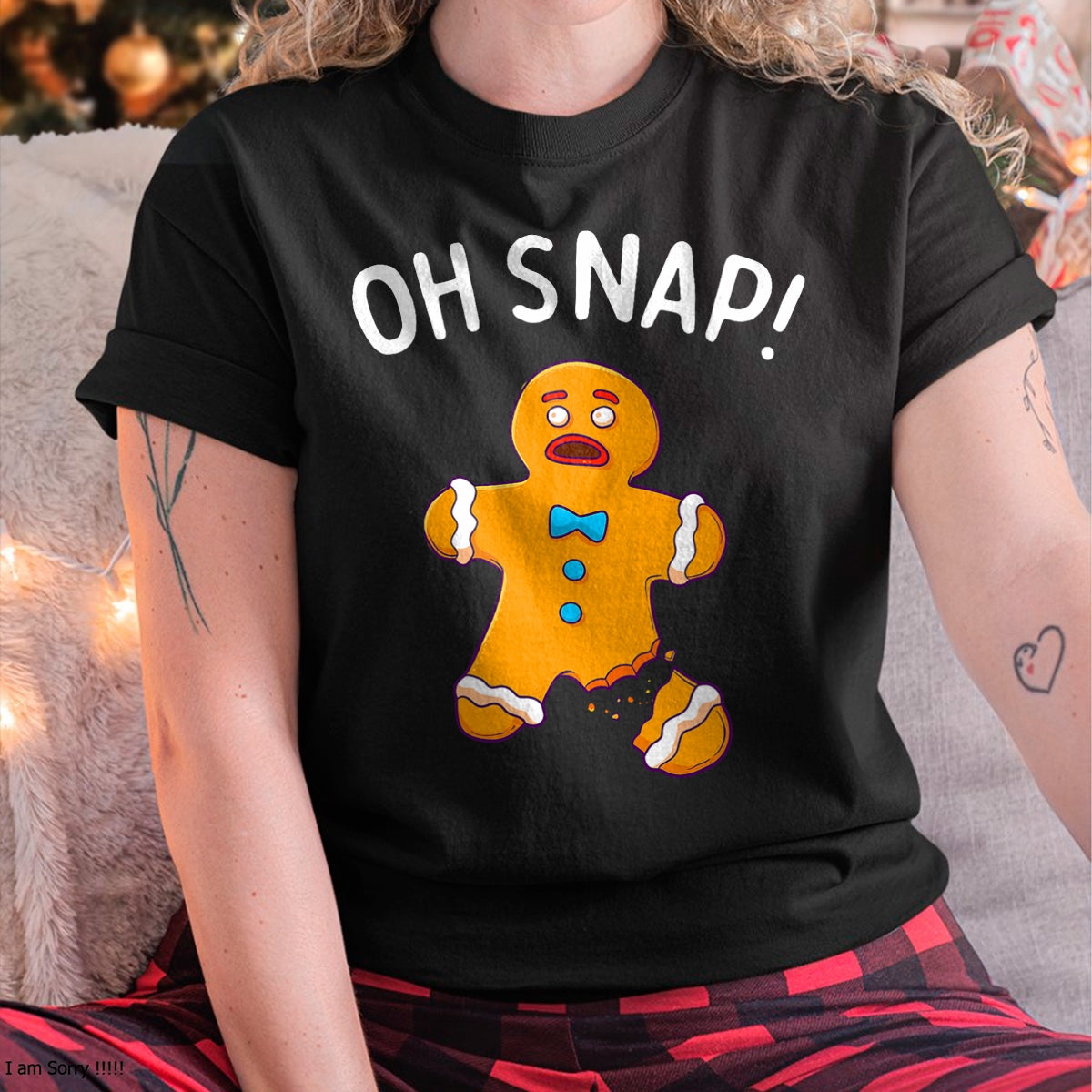 Gingerbread Man Oh Snap Christmas Funny Cookie Baking Gift Short Sleeve T-Shirt - Christmas Unisex T-Shirt/Hoodie/Sweatshirt - ZON00 (Copy)