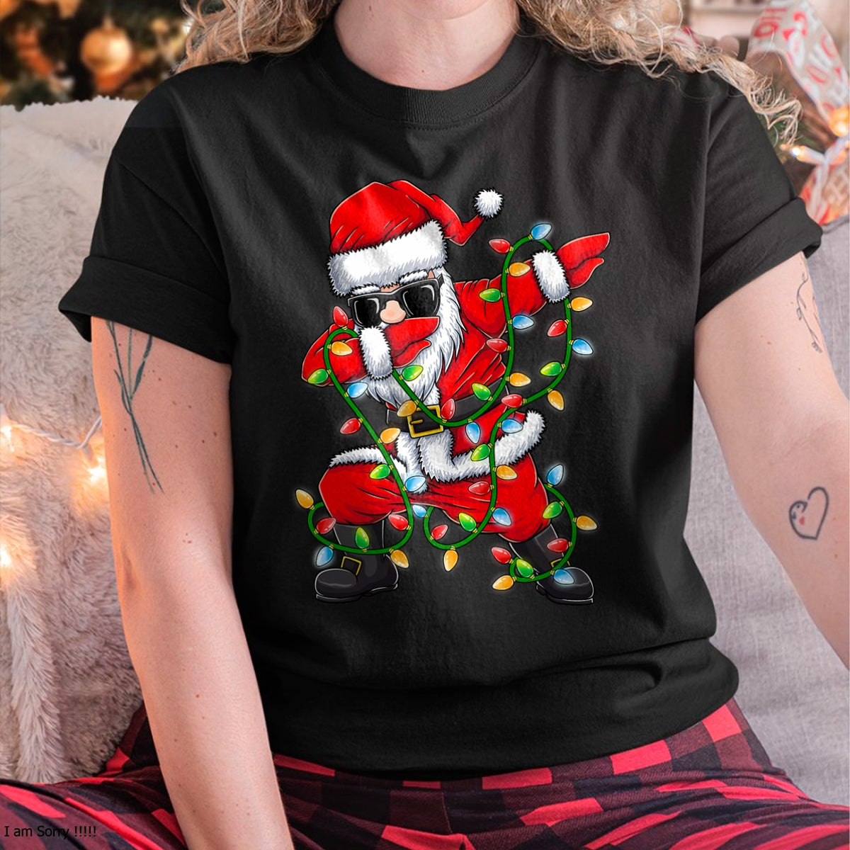 Dabbing Santa Xmas Lights Girls Boys Kids Christmas Gifts T-Shirt - Christmas Unisex T-Shirt/Hoodie/Sweatshirt - ZON00