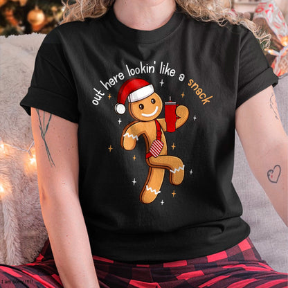 Out Here Looking Like A Snack Funny BouJee Xmas Gingerbread T-Shirt - Christmas Unisex T-Shirt/Hoodie/Sweatshirt - ZON00