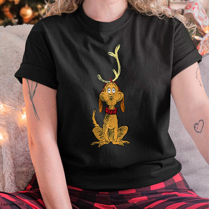 Dr. Seuss mens Classic Dr Seuss Reindeer Max T shirt, Black, Small US - Christmas Unisex T-Shirt/Hoodie/Sweatshirt - ZON00