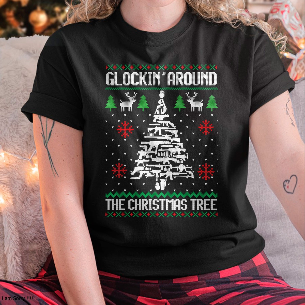 Funny Guns Ugly Christmas Sweaters for Gun Lovers Men Women T-Shirt - Christmas Unisex T-Shirt/Hoodie/Sweatshirt - ZON00