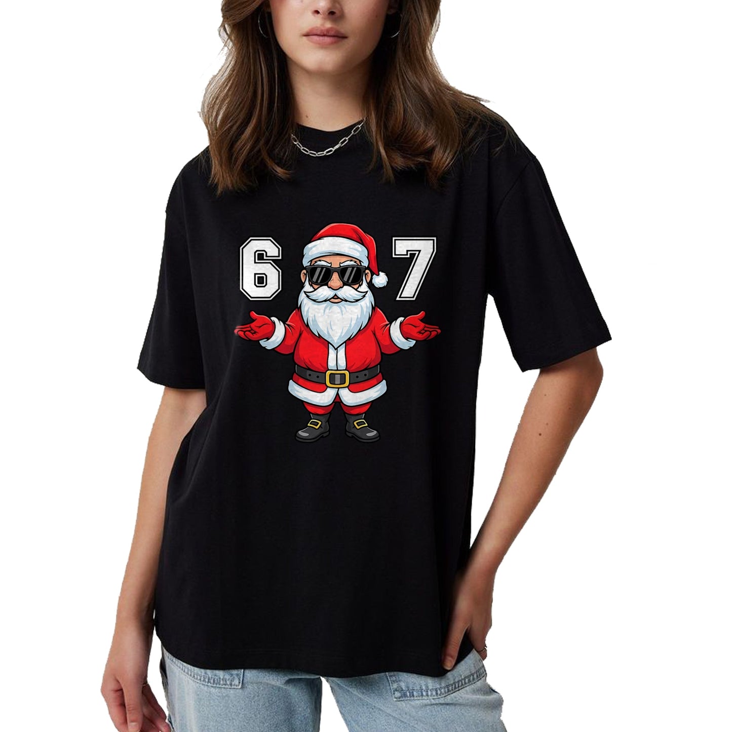 67 Meme Six Seven 6 7 Funny Santa Matching Xmas 67 Christmas T-Shirt - Christmas Unisex T-Shirt/Hoodie/Sweatshirt - ZON00