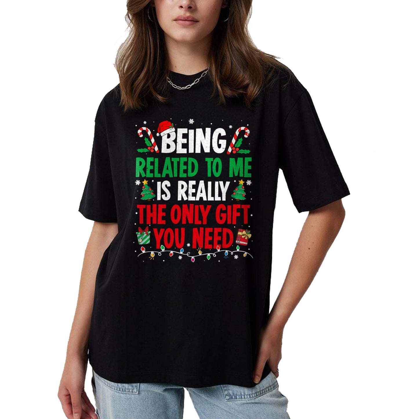 Being Related To Me Funny Christmas Family Xmas Pajamas T-Shirt  - Christmas Unisex T-Shirt/Hoodie/Sweatshirt - ZON00