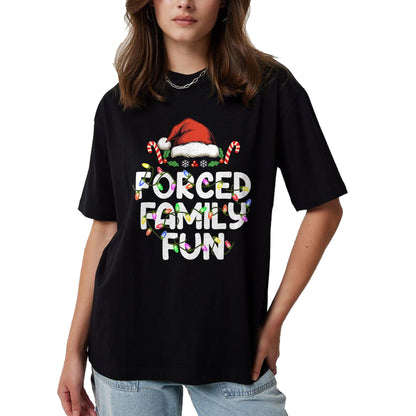 Forced Family Fun Christmas Pajamas Funny T-Shirt - Christmas Unisex T-Shirt/Hoodie/Sweatshirt - ZON00