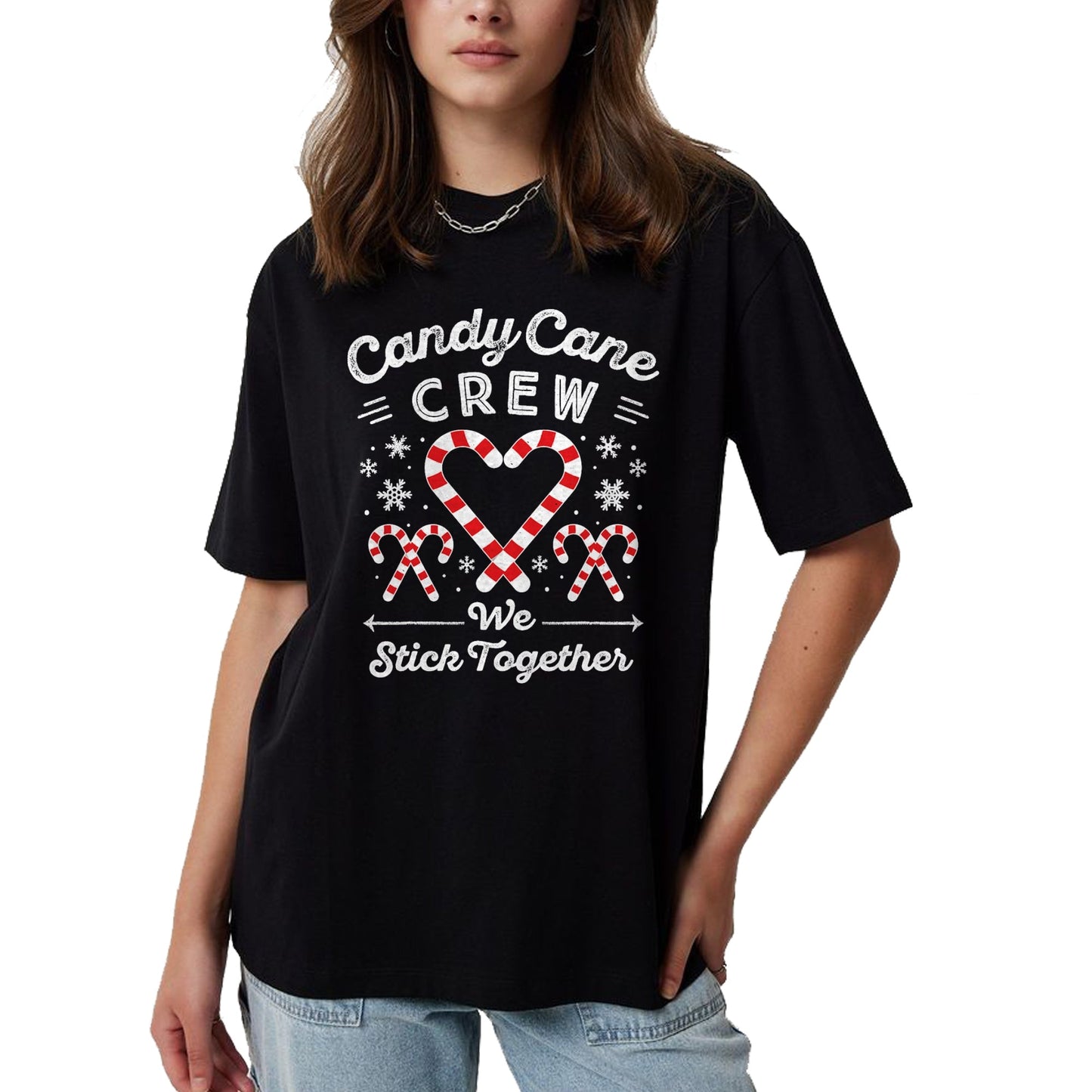 Christmas Candy Cane Heart Holiday Family Matching Pajama PJ T-Shirt - Christmas Unisex T-Shirt/Hoodie/Sweatshirt - ZON00