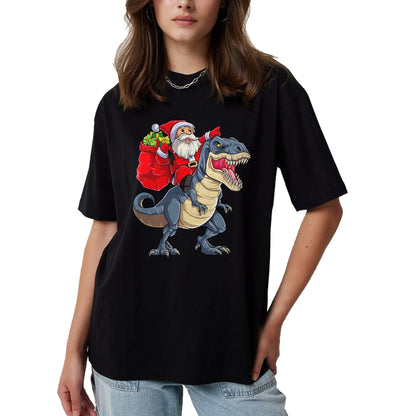 Dinosaur T rex Christmas Santa Boys Men Girls Xmas Squad T-Shirt - Christmas Unisex T-Shirt/Hoodie/Sweatshirt - ZON00