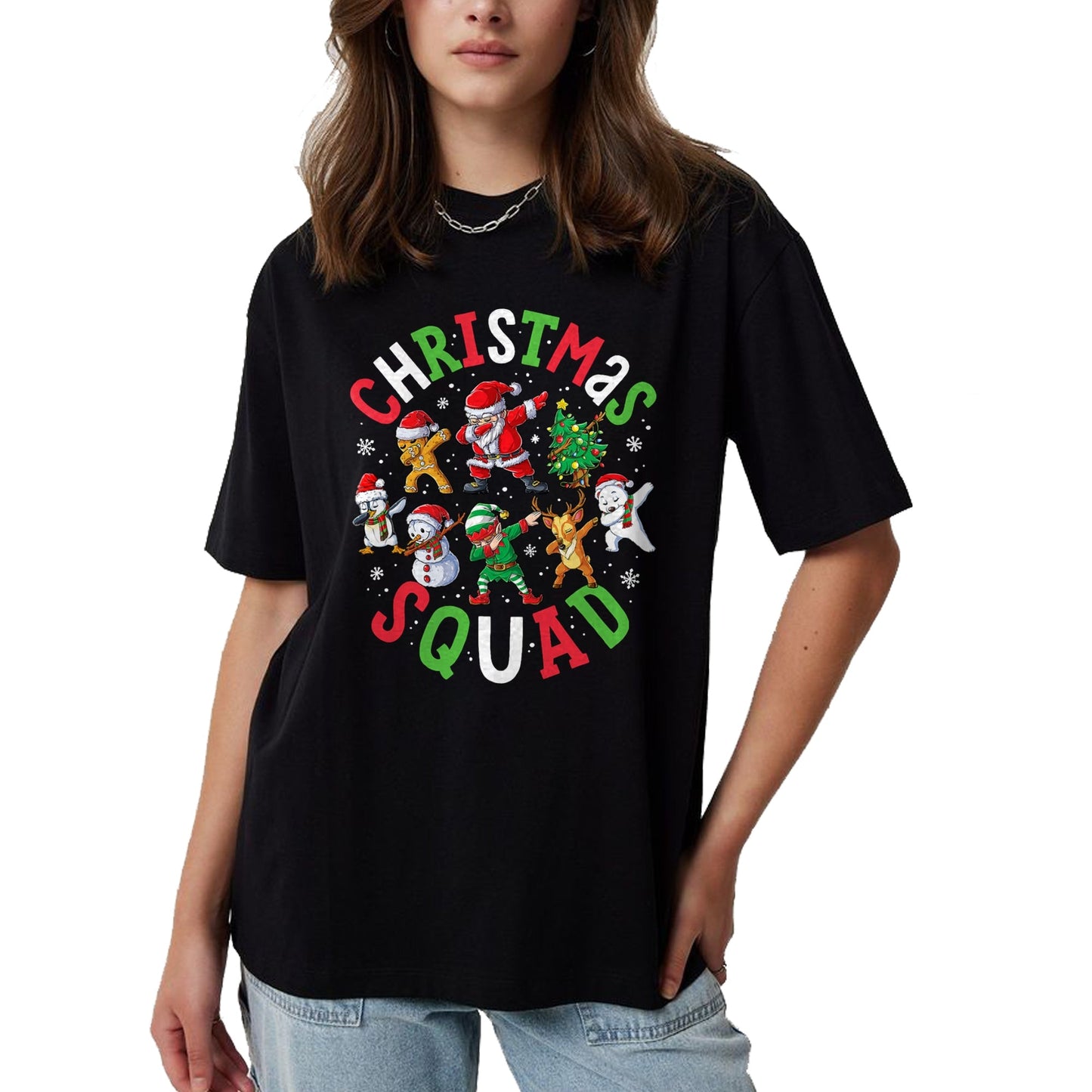 Christmas Squad Santa Dabbing Elf Family Matching Pajamas T-Shirt - Christmas Unisex T-Shirt/Hoodie/Sweatshirt - ZON00