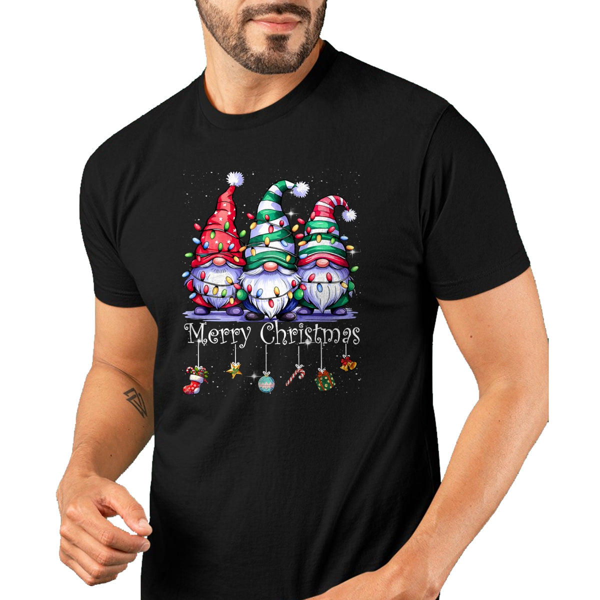 Cute Gnomes Merry Christmas Light Family Gnome Xmas Matching T-Shirt - Christmas Unisex T-Shirt/Hoodie/Sweatshirt - ZON00