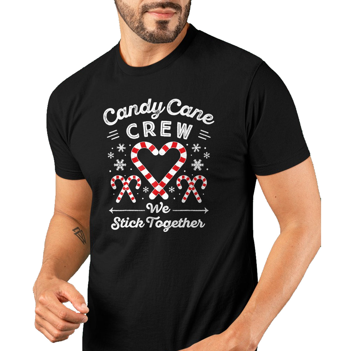 Christmas Candy Cane Heart Holiday Family Matching Pajama PJ T-Shirt - Christmas Unisex T-Shirt/Hoodie/Sweatshirt - ZON00