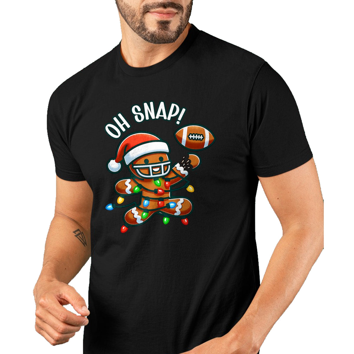 Funny Gingerbread Man Pajamas & PJs Xmas Holiday Oh Snap Gingerbreadman Christmas Football T-Shirt - Christmas Unisex T-Shirt/Hoodie/Sweatshirt - ZON00