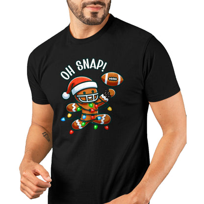 Funny Gingerbread Man Pajamas & PJs Xmas Holiday Oh Snap Gingerbreadman Christmas Football T-Shirt - Christmas Unisex T-Shirt/Hoodie/Sweatshirt - ZON00